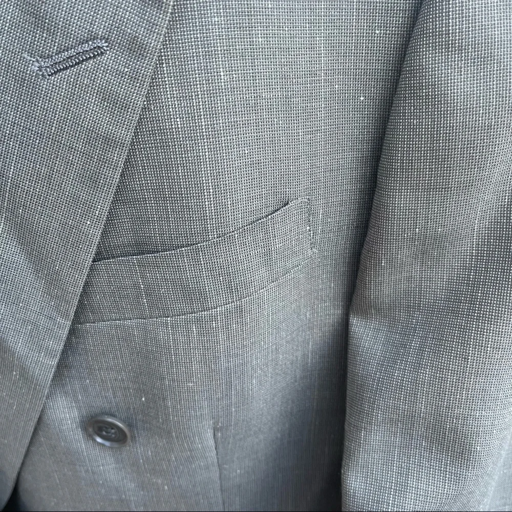 Pierre Cardin brown tan suit jacket one button- military front buttons